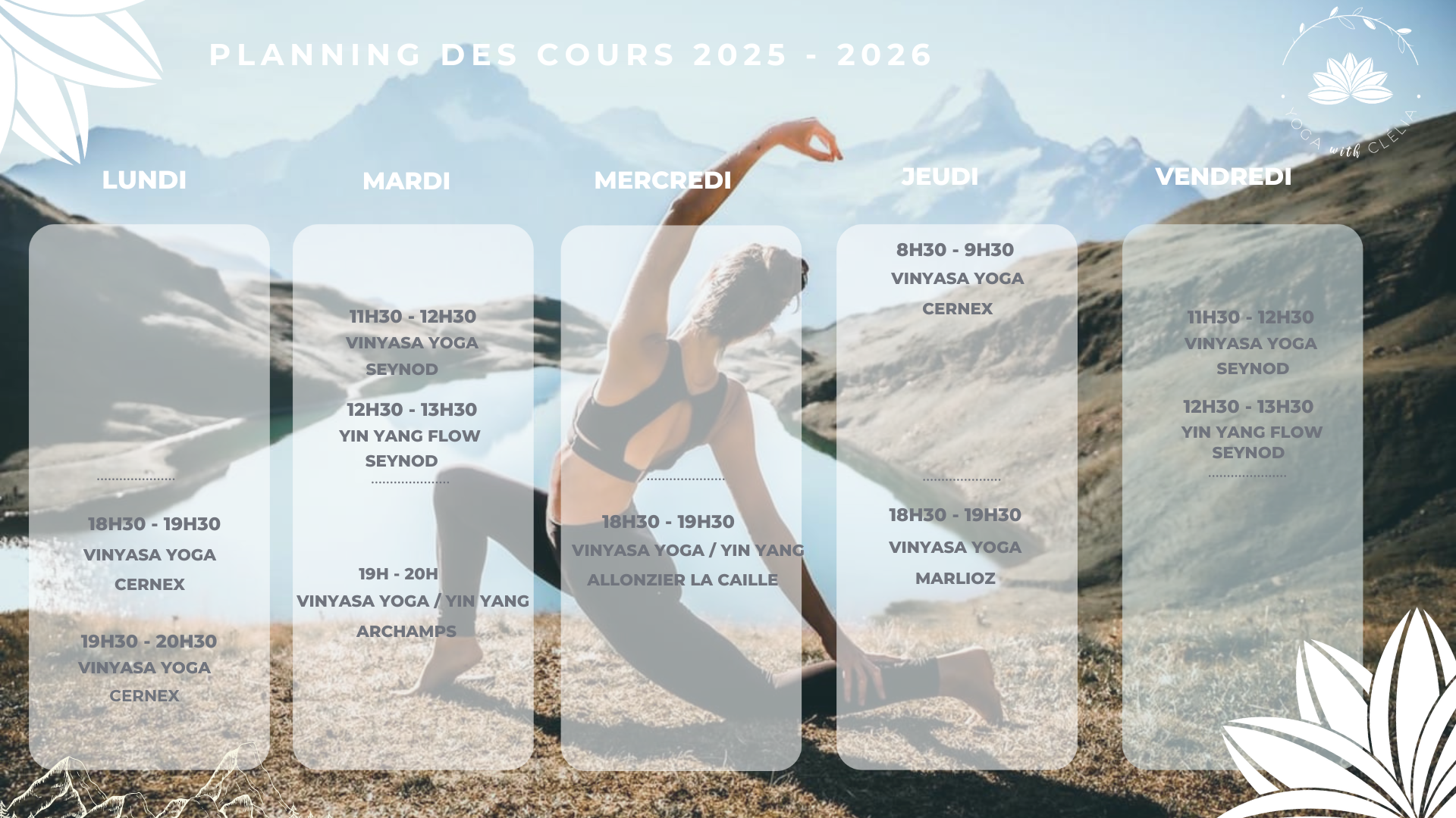 planning cours yoga septembre 2025