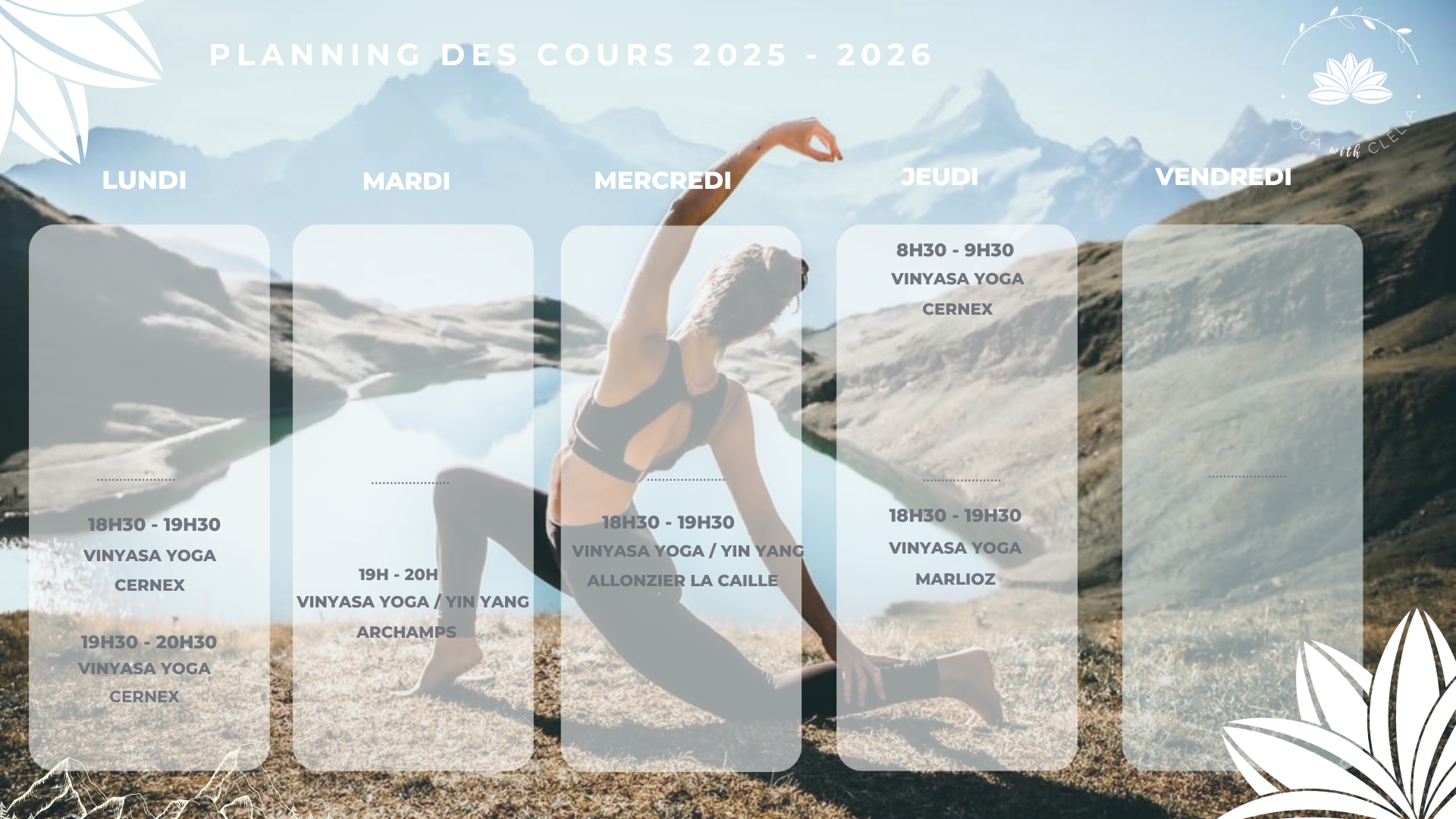 planning cours yoga septembre 2025